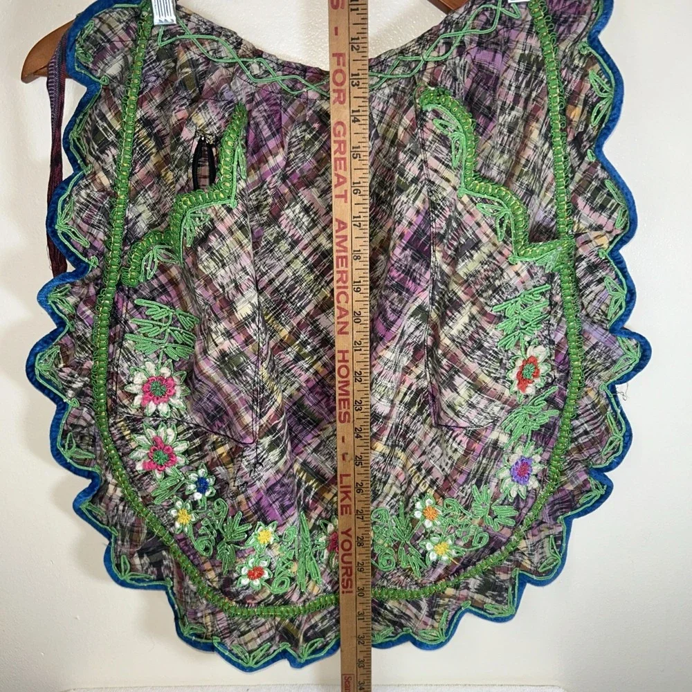 Vintage Embroidered Apron Womens Floral Guatemalan Folk‎ Costume 90s Handcrafted